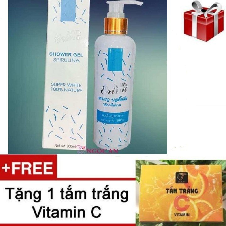 Sữa tắm trắng Tảo xoắn biển Erina Vip Tặng tắm cam