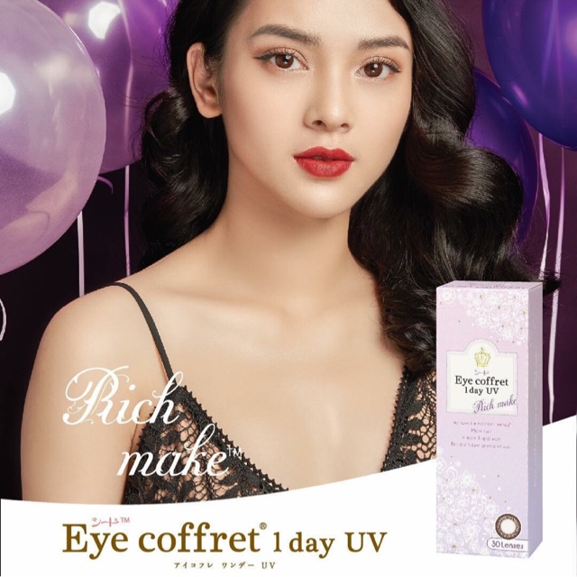 ( MUA 6 TẶNG 1) KÍNH ÁP TRÒNG SÊD MÀU NÂU ĐẬM 1 NGÀY/ EYE COFRET RICH MAKE 1 DAY UV