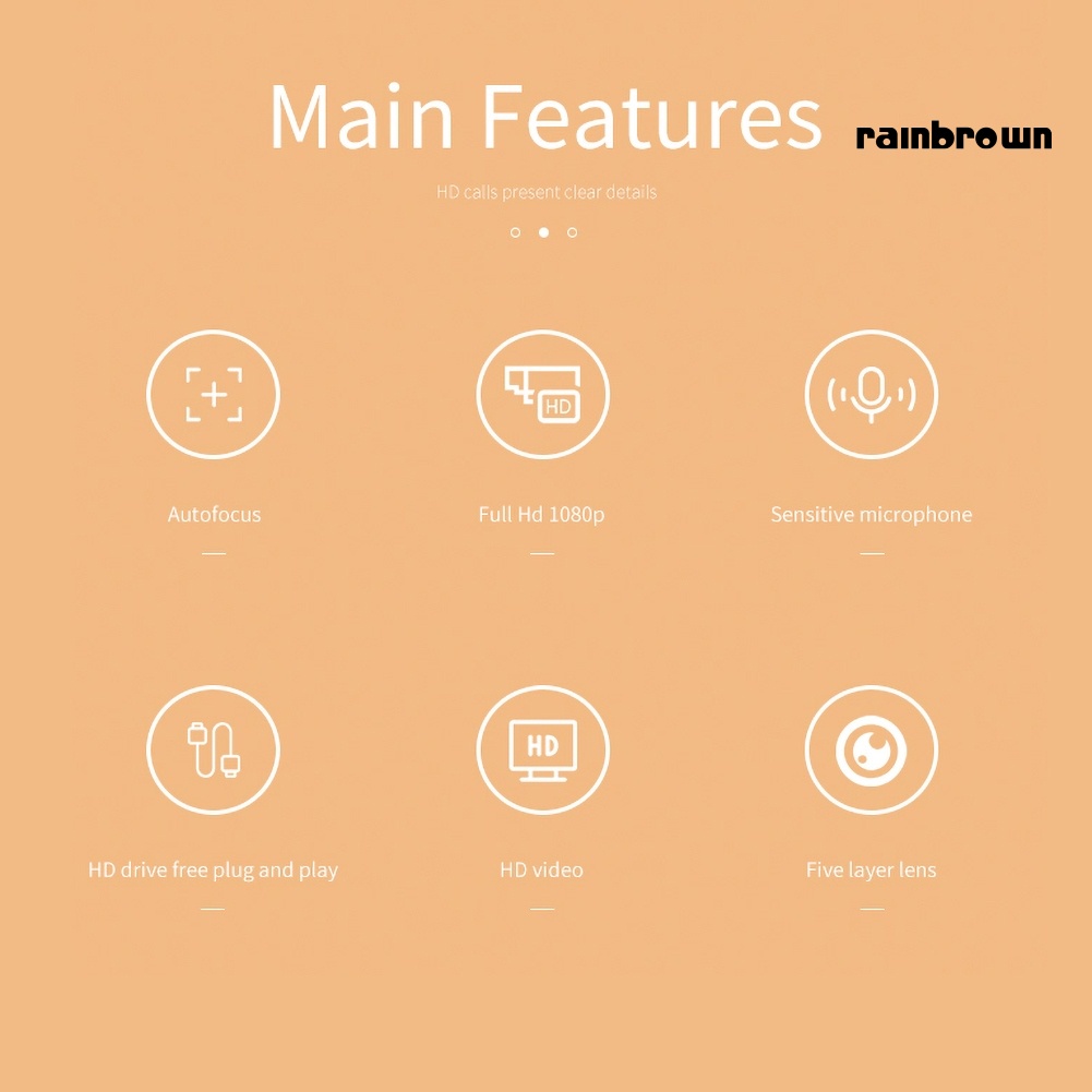 High Definition USB Webcam Live Streaming Camera with Mic for Computers Laptops | BigBuy360 - bigbuy360.vn