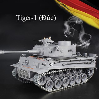 Đồ chơi xe tăng điều khiển chạy xích kim loại Tiger-1