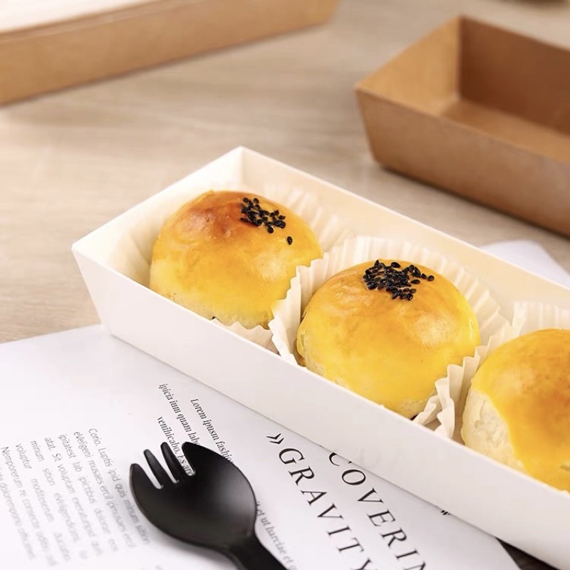 Set 10 hộp vuông giấy Kraft màu nâu hoặc trắng đựng bánh,Salad,SuKem,Bánh Bông Lan