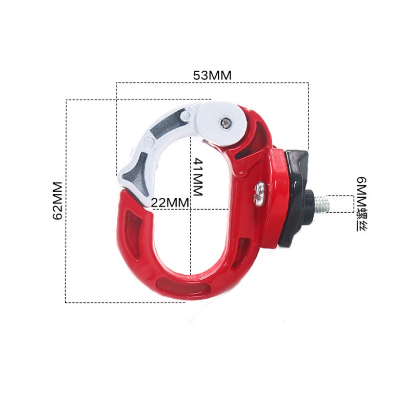 Móc chữ O treo đồ dùng đa năng chất liệu hợp kim nhôm cho xe máy/xe đạp