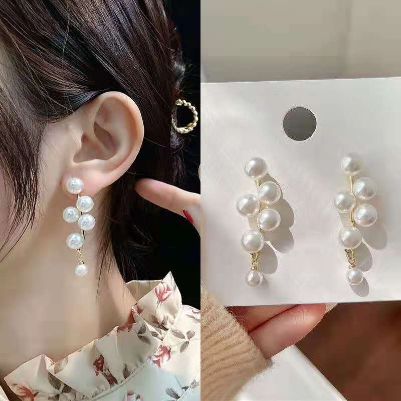 Bông Tai Mạ Bạc 925 Đính Ngọc Trai Đơn Giản Thời Trang Cho Nữ