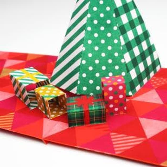 Diy Miniature Papercraft Pop Up Card Christmas Tree 02