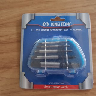Bộ nhổ ốc gãy kingtony taro ren trái kingtony 5 chi tiết,