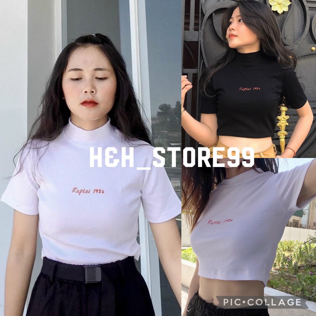 Áo croptop nữ điệu trơn basic 🌸 áo thun cộc tay nữ cute chất liệu co giãn FREESHIP | BigBuy360 - bigbuy360.vn