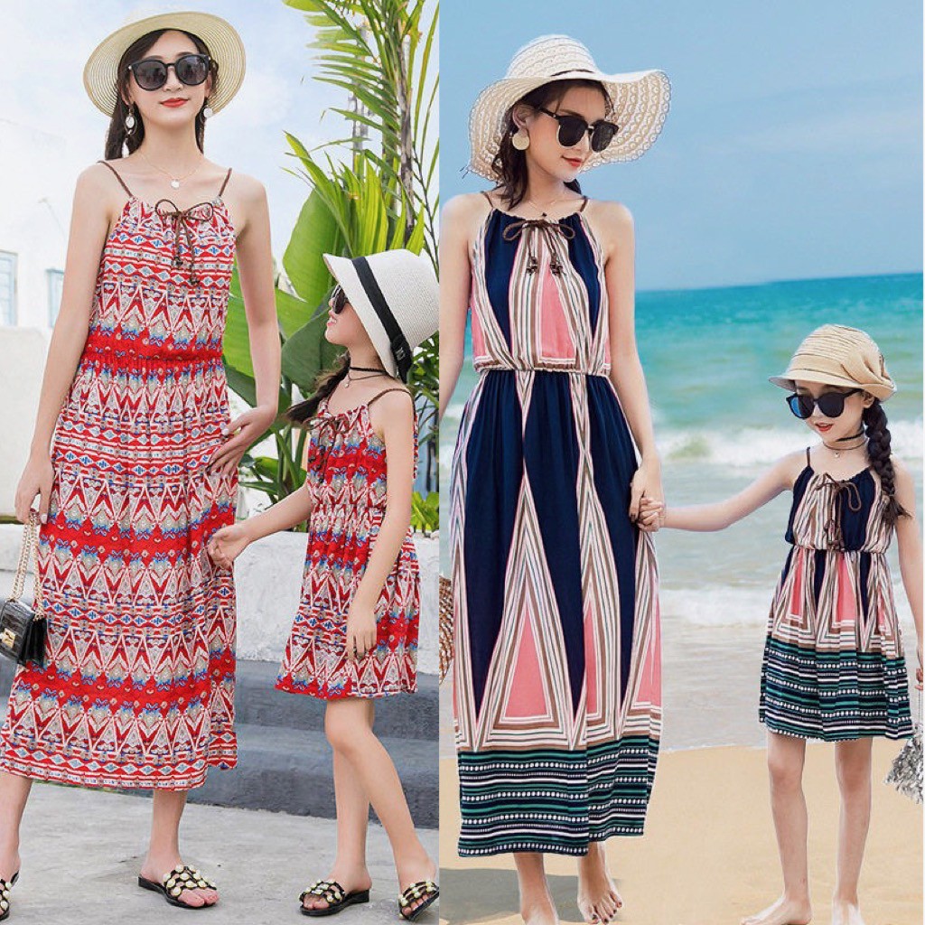 Váy đôi mẹ & con gái mặc hè & đi biển (Nhiều phiên bản) N00695