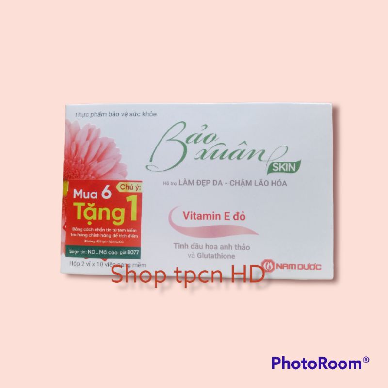 Bảo xuân skin vitamin E đỏ hỗ trợ làm đẹp da, sáng da, giảm nhăn da, nám, sạm da