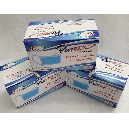 KT KHẨU-TRANG Y TẾ MÀU trắng Purexx Purex Purrexx .. CHUẨN 4 LƠP CHO CƠ QUAN XÍ NGHIỆP, CÔNG TY