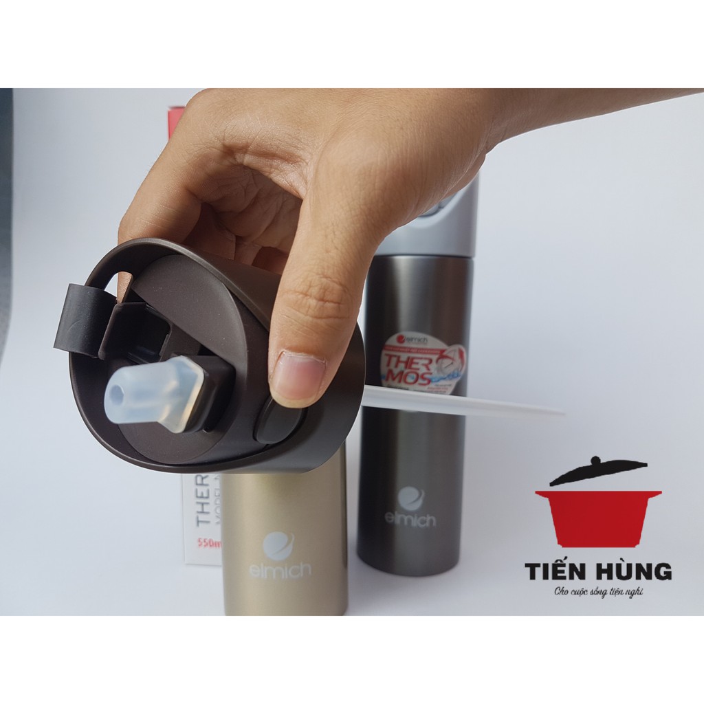 Bình giữ nhiệt Mini Cute Elmich inox 304 550ml có ống hút EL2967