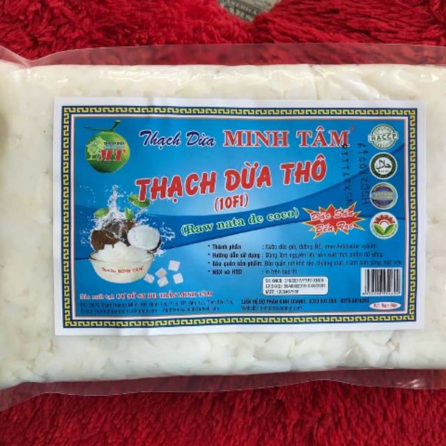 1kg Thạch dừa thô Minh Tâm kèm hương và  hạt é