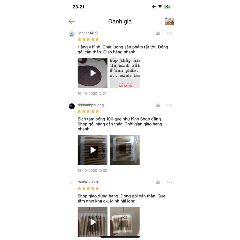Tăm Bông Thân Gỗ Gói 100 Que  dễ sử dụng