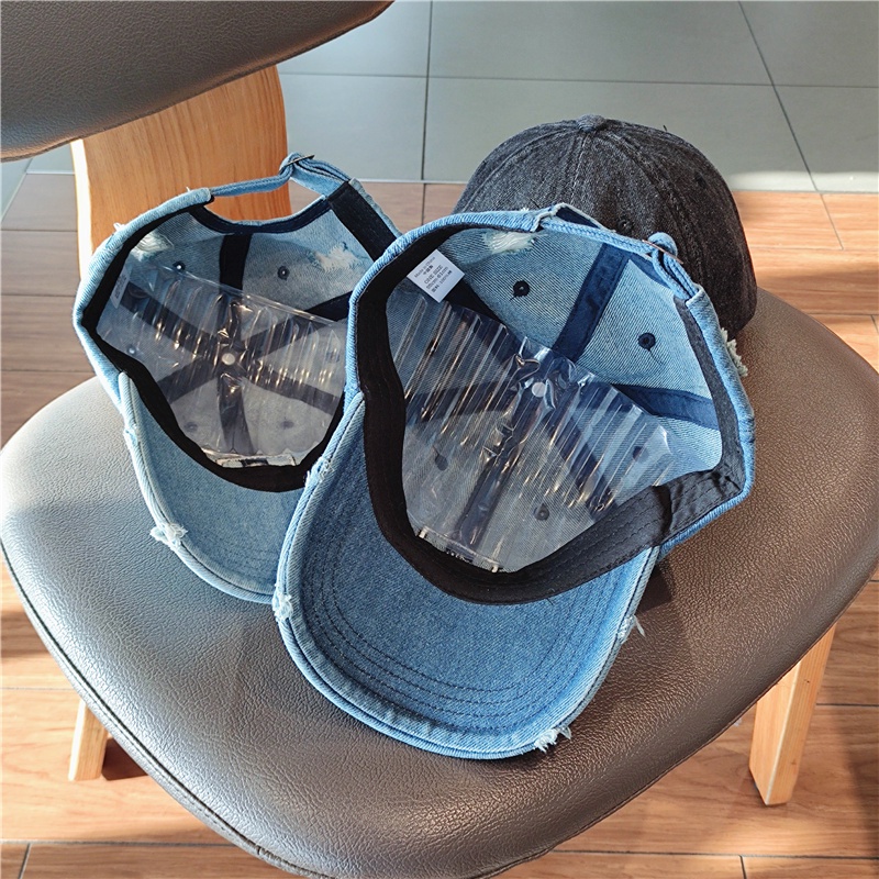 Mũ lưỡi trai bóng chày vải denim phong cách Nhật Bản thời trang xuân hè cổ điển thường ngày dễ phối đồ cho nữ