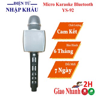 Micro karaoke bluetooth JVJ YS-92 Mic hát kèm loa cao cấp hỗ trợ ghi âm livestream