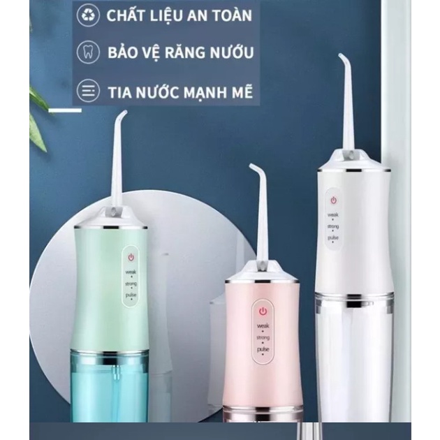 Máy Tăm Nước Vệ Sinh Răng Miệng TẶNG KÈM 4 ĐẦU VỆ SINH - Piggyy
