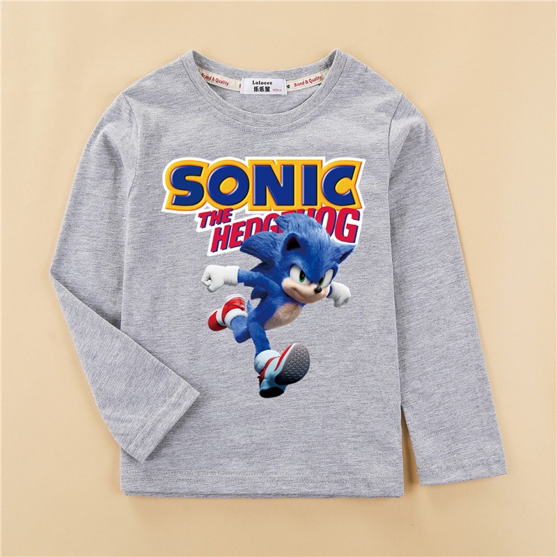 Áo Thun Tay Dài In Hình Sonic Hedgehog 2 Thời Trang Cho Bé Trai