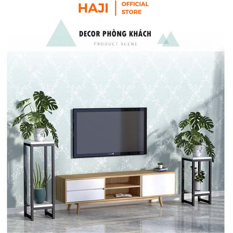 Kệ để cây cảnh trang trí phòng khách HAJI chân sắt chịu lực tốt C48