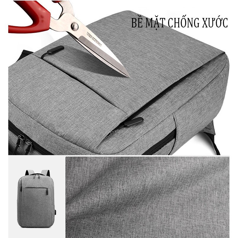 Balo Laptop Thời trang nam nữ cao cấp vải Canvas Hàn Quốc chống nước Chống trộm Chống gù có cổng sạc USB