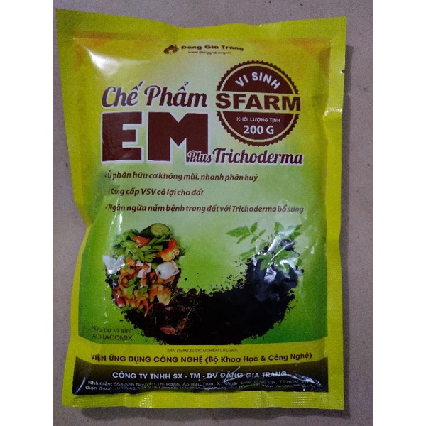 CHẾ PHẨM VI SINH ỨNG DỤNG EM PLUS SFARM TRICHODERMA XỬ LÝ MÙI HÔI, Ủ RÁC, PHÂN CÁ, ĐẬU TƯƠNG...
