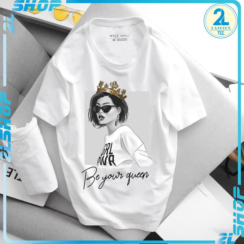 Áo thun tay lỡ cô gái Queen