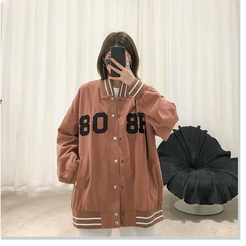 Áo khoác hoodie nữ phong cách bomber sành điệu fom rộng phủ mông