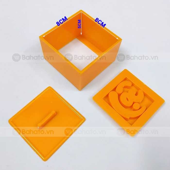 Khuôn xôi vuông 8cm chữ Phúc Lộc Thọ Tài Tiếng Việt