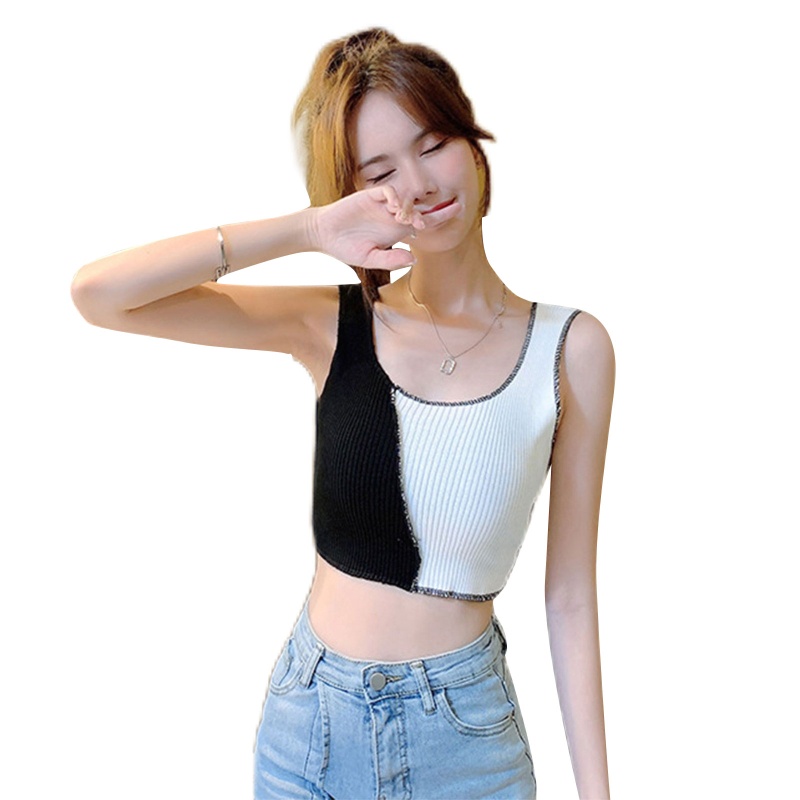 Áo Croptop Sát Nách Màu Sắc Khối Đơn Giản Phong Cách Thể Thao Thời Trang Cho Nữ