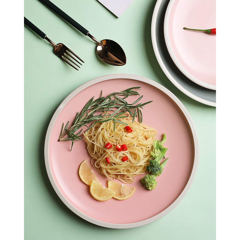 Đĩa miệng nông SWEEJAR 8inch/ 10inch bằng gốm pasta phong cách phương Tây