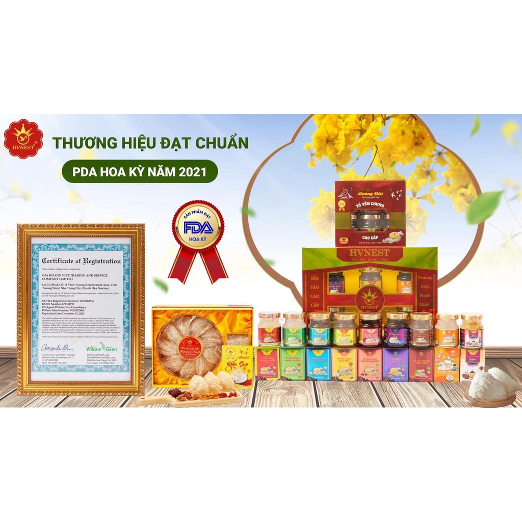 Yến chưng sẵn HVNEST chuẩn Khánh Hòa 9 vị có sẵn, thể tích 70ml