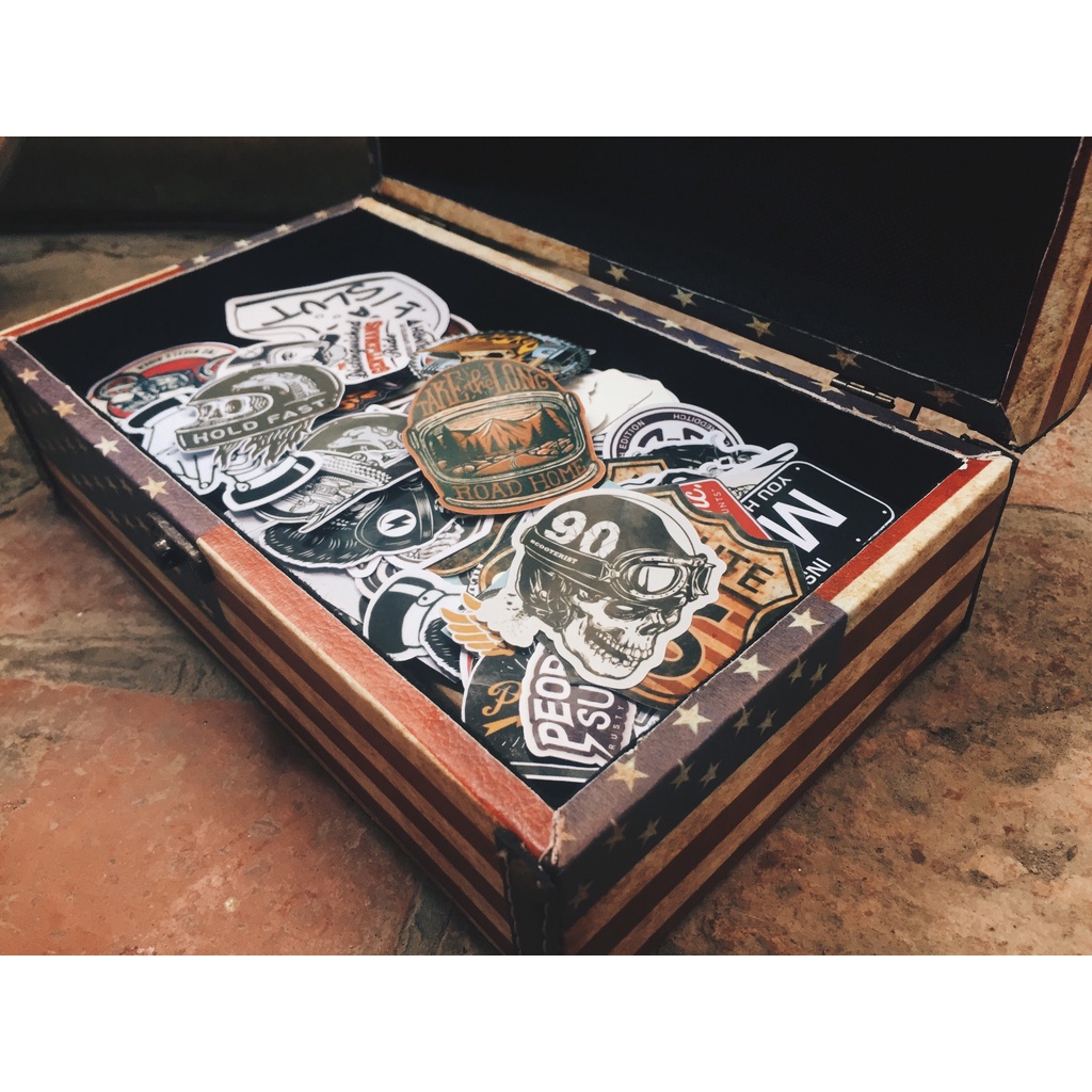 Set Sticker Cafe Racer - Decal nhãn dán cao cấp chống nước trang trí mũ bảo hiểm, vali, đàn guitar,....
