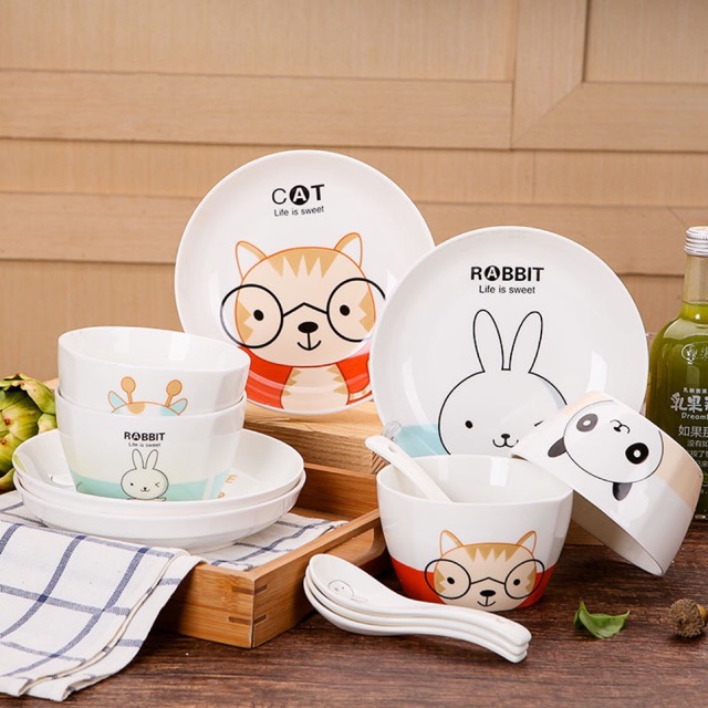 (Trả order) Bộ bát đĩa sứ