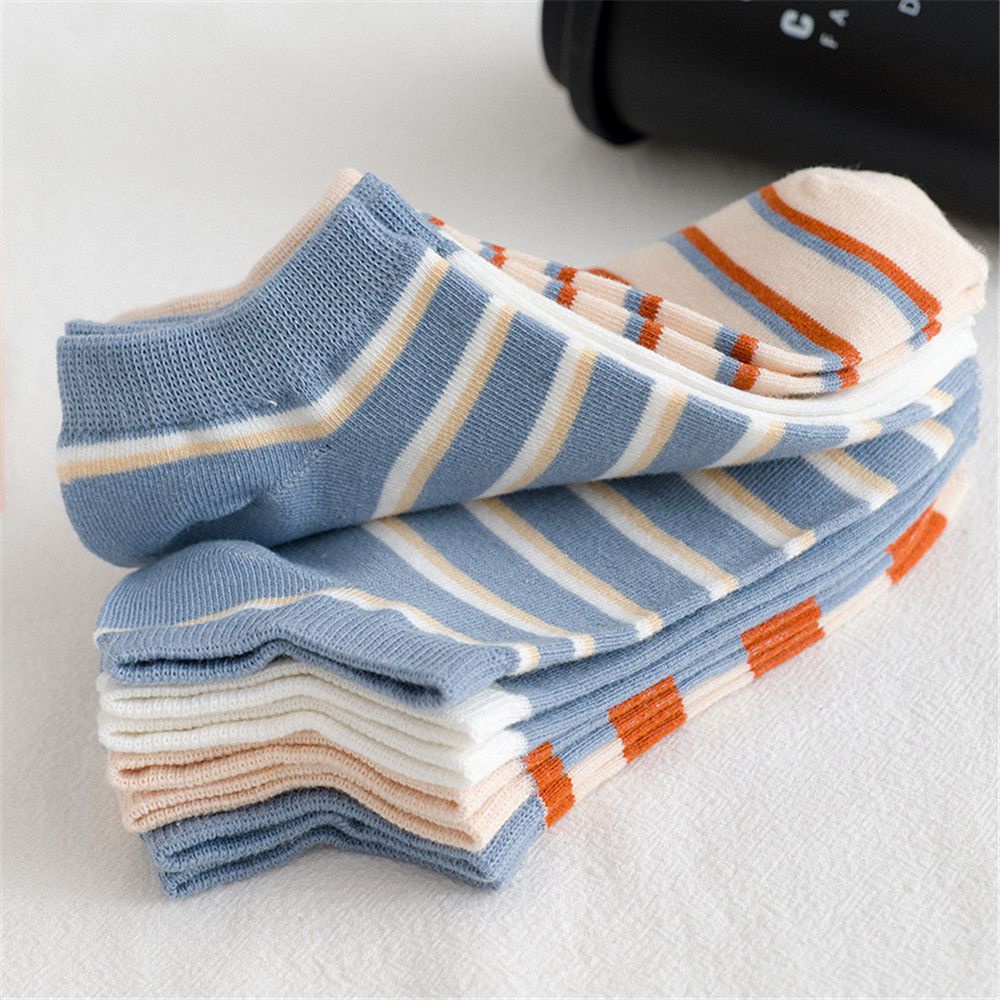 Vớ cổ ngắn thoáng khí họa tiết kẻ sọc thời trang cho nữ