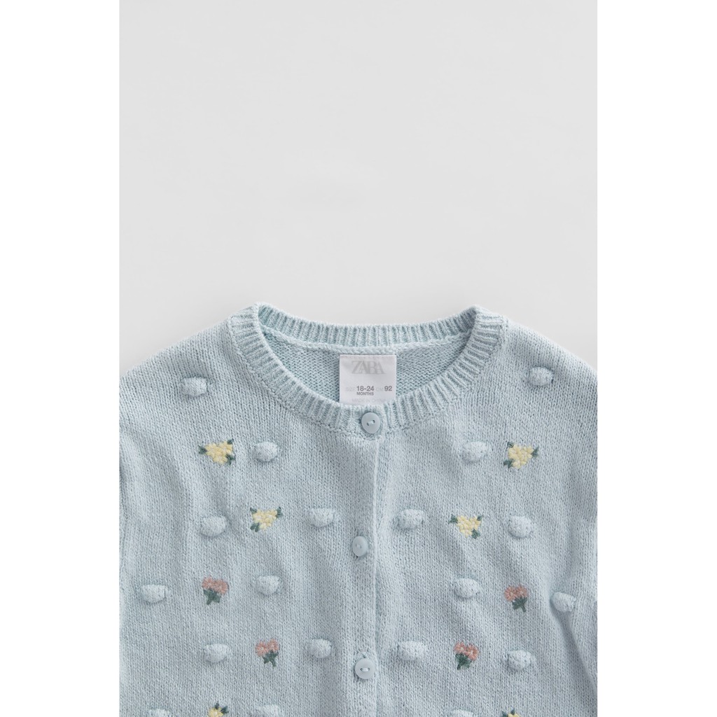Áo khoác len cardigan thêu hoa hàng xuất dư