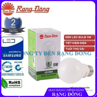[HÀ NỘI]Bóng Đèn LED BÚP TRÒN 5W Rạng Đông, Chip LED SAMSUNG, Bảo Hành 24 Tháng
