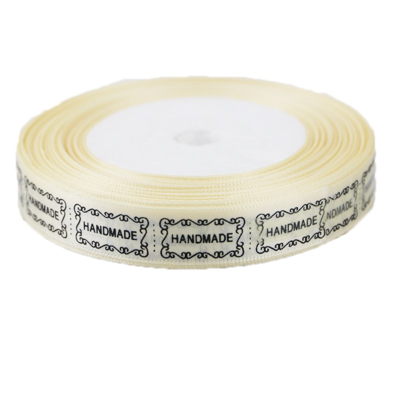 Cuộn Dây Ruy Băng 15mm 25 Yards In Họa Tiết Trắng Đen