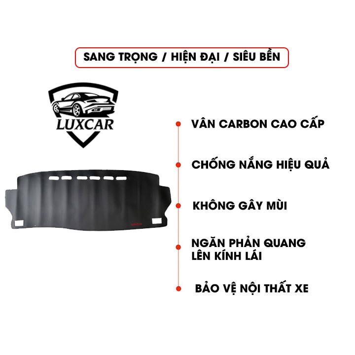 Thảm Taplo da Carbon xe TOYOTA INNOVA 2017-2021- Chống nóng, bảo vệ Taplo LUXCAR