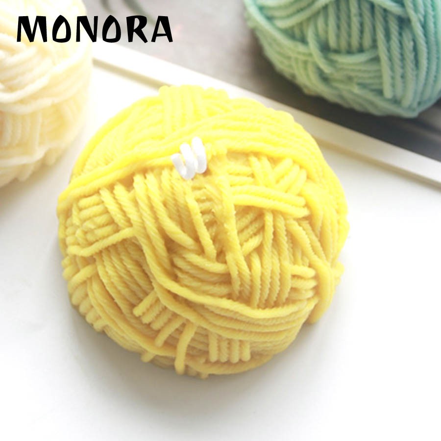 Nến thư giãn hình cuộn len MONORA C3 trang trí không khói sáp decor phụ kiện trang trí phòng - candle decor