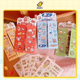 Set 10 Tấm Sticker Hình Dán Cô Bé Theo Chủ Đề Cute