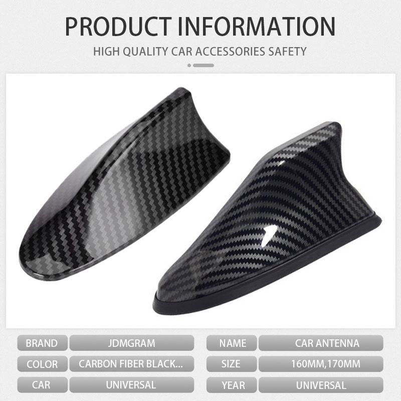 Ăng Ten  Bằng Sợi Carbon Hình Vây Cá Mập Chống Thấm Nước Dùng Để Trang Trí Xe Hơi 1 chiếc Vây cá mập Xe ô tô Ăng ten trên mái Radio FM / AM Tiếp nhận tín hiệu Đa năng Chống thấm nước JDM Phong cách Ô tô trên không Phụ kiện trang trí ngoại thất ô tô