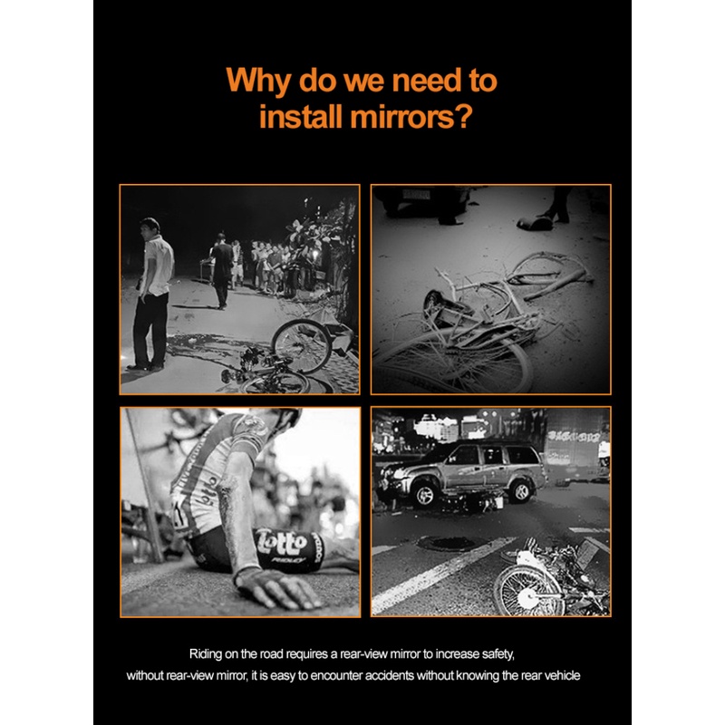 Circular bicycle rearview mirror can rotate and fold 360 degrees