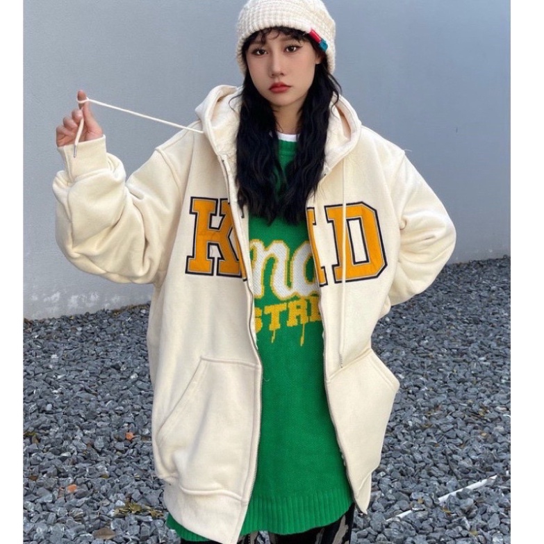 [ Rẻ vô địch ] Áo khoác nỉ mũ hai lớp áo form rộng tay bồng - Kid ZADOLA