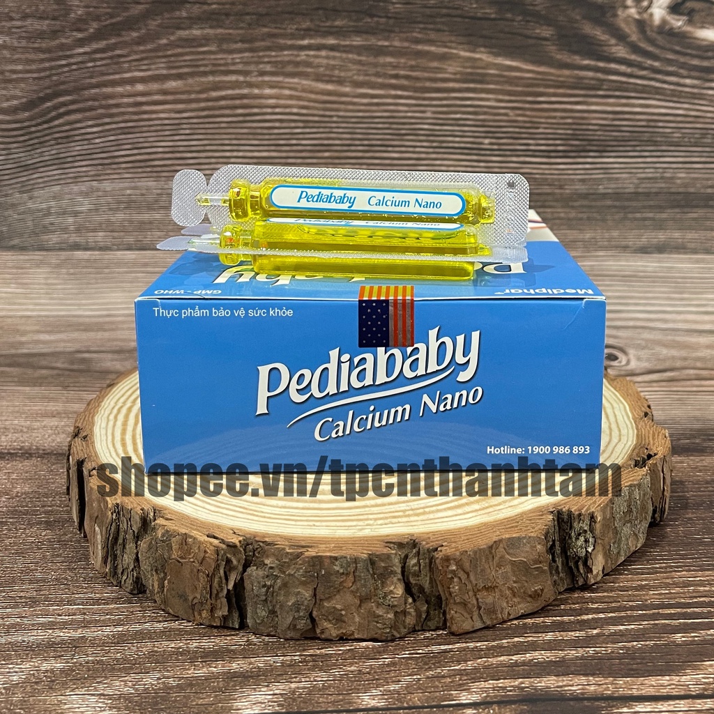 Siro PEDIABABY bổ sung calci cho trẻ, cải thiện tình trạng còi xương ở bé – Hộp 20 ống