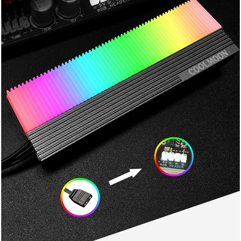 Tản Nhiệt  Led RGB Coolmoon CM-M73S cho ổ cứng SSD M2 2280