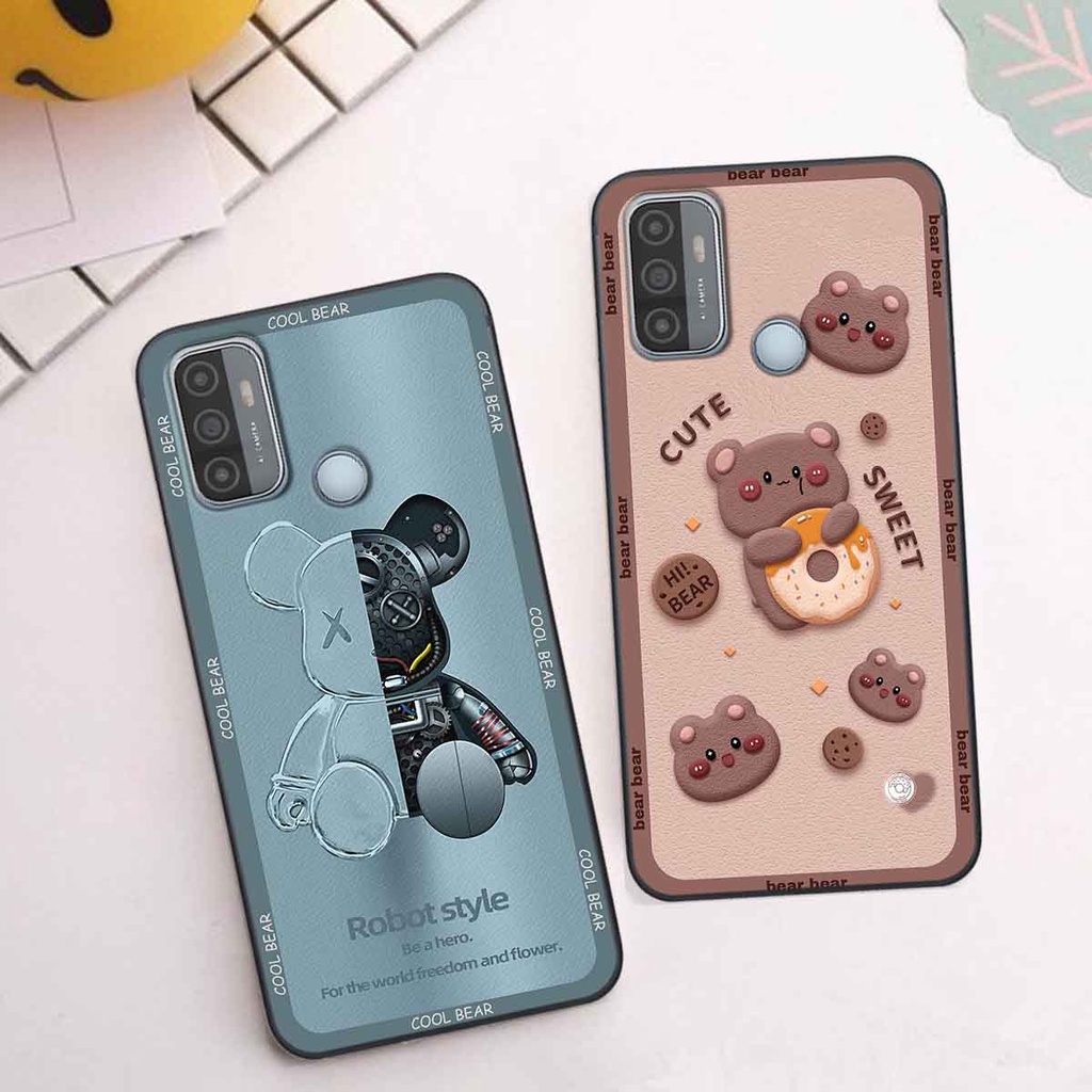 Ốp Oppo A53 bear brick, gấu đáng yêu, dễ thương
