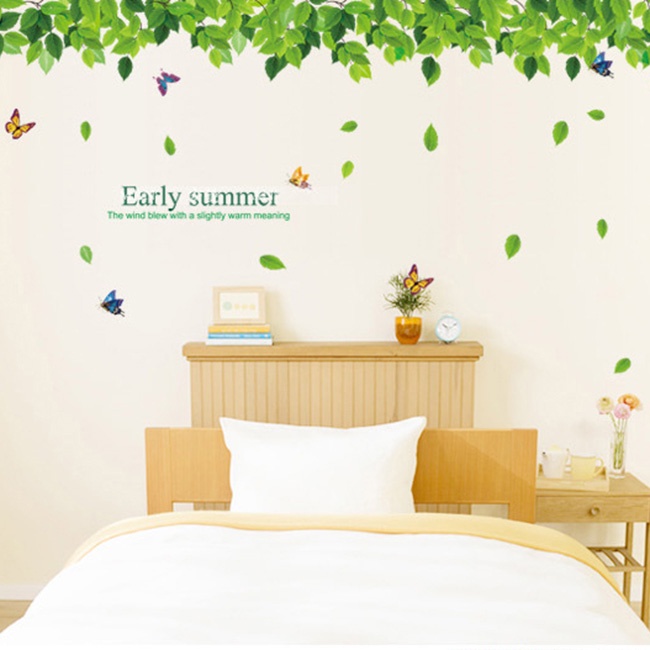 Decal dán tường trang trí phòng phong cách thiên nhiên hoa lá