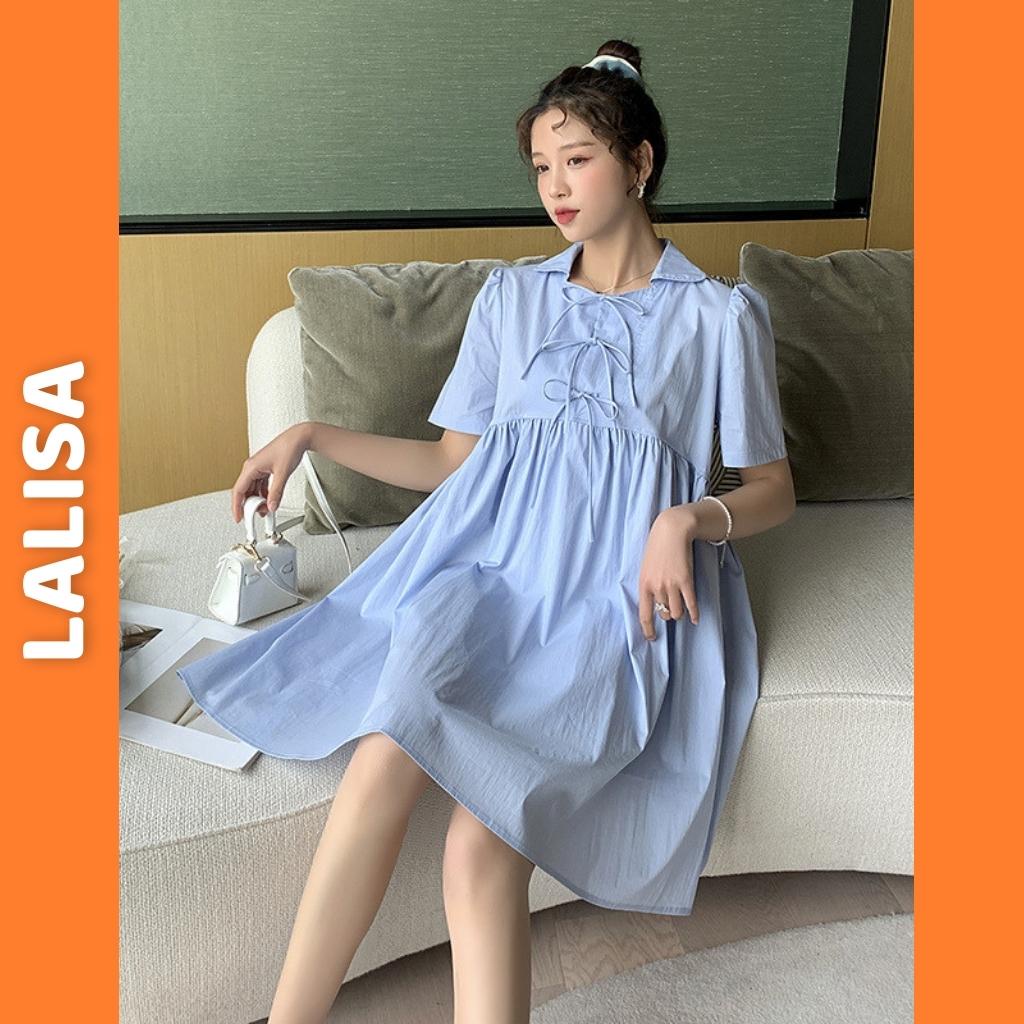 Đầm Babydoll LALISA Váy Babydoll Dáng Ngắn Xòe Cổ Sơ Mi Thắt Nơ Dễ Thương Hàn Quốc Ulzzang VD019