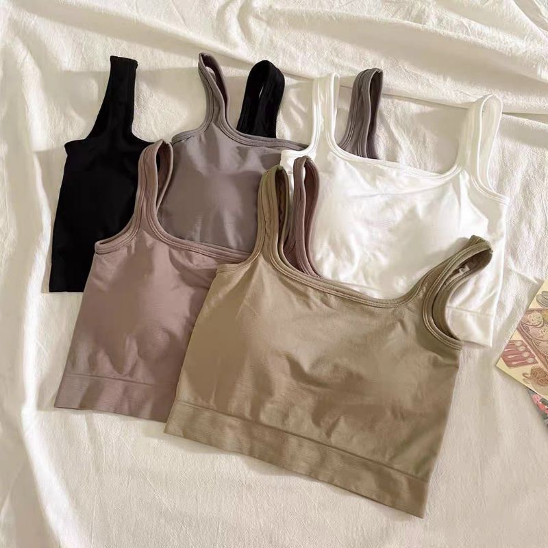 Áo lót bra cotton trơn cổ vuông dáng lửng kèm mút đệm 1809...