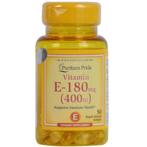 Viên uống dưỡng ẩm cho da, chống lão hóa da ngừa nám, mụn hỗ trợ hiếm muộn Puritan's Pride Vitamin E 400 IU 50 viên