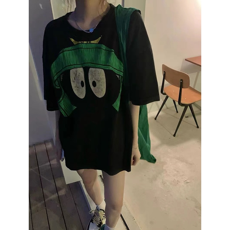 Vintage Tee American Washed Distressed Vintage Torn Print High Street Short Sleeve T-Shirt