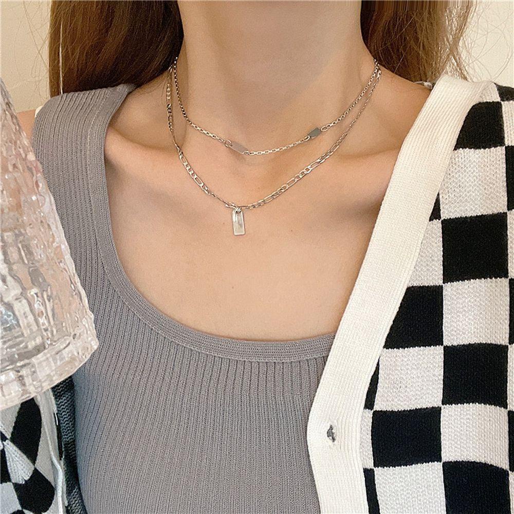 Vòng Cổ Hai Lớp Phong Cách Hiphop Thời Trang Hàn Quốc Cho Nam Và Nữ